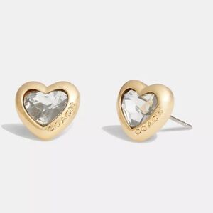 New Coach Gold Heart Earrings with Elegant Design with pouch